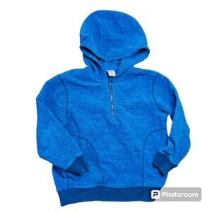 Gymboree 2014 Kids Blue Marl Hoodie Quarter Zip Size S 5-6 Pockets
